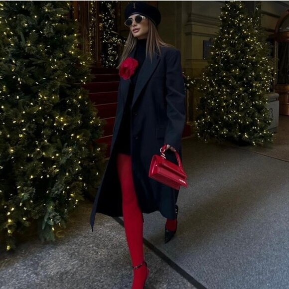 New Zara ZW Collection Oversized Wool Blend Navy Coat XS-S NWT - Picture 4 of 9